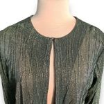 Vintage Lana Lee Petite Metallic Gold Textured Open Front Long Sleeve Cardigan Black Size undefined Photo 1