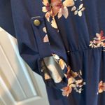 French Grey  Murphy XL Maternity Navy Blue Floral Brushed Knit Dress Photo 5