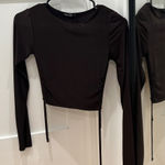 ZARA  Side Tie Long Sleeve Crop Top Photo 1