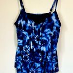 Aqua Green Women's Plus Size Tiered Tie Dye Tankini Top - Size: 18W Photo 1
