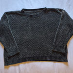 Talbots Charcoal Gray Soft Knit Cropped Sweater Oversized Size L Photo 0