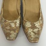 Stuart Weitzman Metallic Neutral Snake Skin Ballerina Toe Flats 9.5 M Photo 1