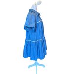 En Saison Anthropologie Tara Puff Sleeve Babydoll Shirt Dress Women’s Large Blue Photo 5