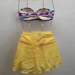 Hula Honey  Size Medium Strapless Bikini Top & Zuliana Yellow Sarong. New Photo 3