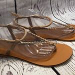 ASOS NWOT  tan Nude‎ gold suede sandals Photo 2