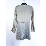 ZARA Wrap Satin Effect “Grey Green” Dress Blogger Favorite Womens X-Small Photo 5