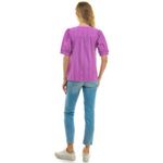 Draper James Purple Eyelet Women's V-Neck Dress Puff Sleeve Blouse Photo 1