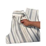 Madewell The Untailored Crop Pant Striped White blue Elastic Waist Cotton Photo 4