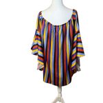 House Of Harlow 1960 X Revolve Paloma Dress Bari Stripe Large Colorful Rainbow Photo 6