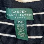Ralph Lauren Lauren Petite Striped Silk Cardigan Navy White V Neck Button Front Photo 1