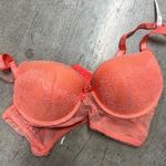 Daisy Fuentes 34B  neon orange bustier bra Photo 0