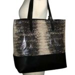 J.Crew Downing Tote Bag Embossed Leather Snakeskin Shopper Handbag Animal Print Photo 2