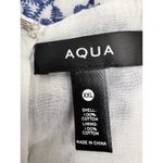 AQUA  Embroidered Layered dress‎ Sleeveless Floral Cotton White Blue XXL Photo 8