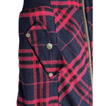 NIKIBIKI plaid zip up hooded black & red vest Sz L Photo 4