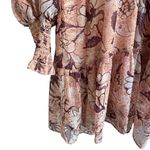 O.P.T. Boho‎ Floral Metallic Long Sleeve XS Mini Dress Pink Photo 5