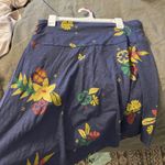 TOAD & CO Samba Organic Cotton Floral Navy Mini Skirt Large Granola Gorpcore Blue Photo 1