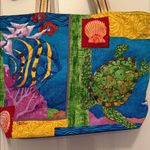 Colorful Sea Life Tote Bag Blue Photo 1