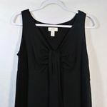 Loft Ann Taylor Black Sleeveless Drapey V Neck Dress Size 12 Photo 2