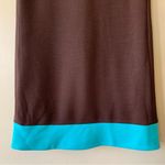 Lisa Perry Wool Brown and Teal Blue Mod Mini Shift Dress size 2 Photo 2