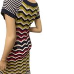 Laundry by Shelli Segal Chevron Knit Midi Dress with Striped Pattern in Navy,‎ Red, Yellow and White Photo 6