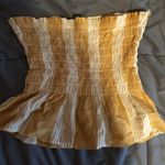American Eagle Yellow Stripped Crop Tube Top Photo 0