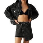 Steve Madden  Sienna Denim Jacket in Black, Size S, New With Tag MSRP $99 Photo 2