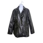 Princess Polly  Faux Croc Leather Blazer‎ Coat Women’s Size 4 Black Jacket Photo 1
