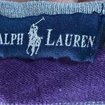 Ralph Lauren  Striped Cardigan Sweater V-Neck Purple Gray Pony Logo Size M Photo 4