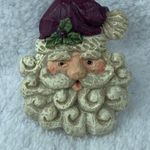 Old World Look Santa Tie Tack Pin Brooch Jewelry Curly Beard Cap Vintage Photo 1
