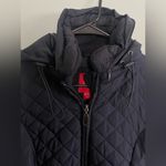 Esprit  Navy Long Line Quilted Spring Jacket Zipped in Hood Sz S Photo 3