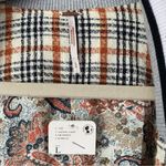 Free People  NWTs Victoria Track Blazer plaid Black Yellow size large Photo 10