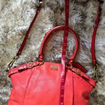 Coach 's Madison Lindsey Satchel Bag Leather Cherry Designer Authentic Photo 12