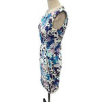 Reiss Juna Dress Floral Watercolor Printed White Purple Blue Size US 4 Photo 6