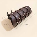 Unisex Leather Brown O Ring Bracer Fantasy New Photo 7