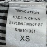 Charlotte Russe  Striped Puff Sleeve‎ Crop Shirt Black White XS Off The Shoulder Photo 9