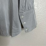 Ann Taylor  Gray White Pinstripe Long Sleeves Popover Top, Size XL Photo 4