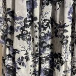 Misa  Nadia Purple Blue Strapless Floral Print Tiered Maxi Dress Size M Photo 13