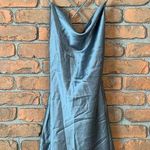 Le lis Women XS Dress Sage Green Satin Cowl Mini Strappy Back Party Cocktail NWT Photo 0