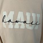 Super Cute Oversized Cream Colored Maui Hawaii Crewneck Sweatshirt Size L Photo 4