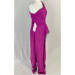 JS Collections New Hayley One Shoulder Column Evening Gown Cerise Black Photo 12