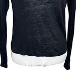 Generation Love Women Black Long Sleeve Top Lace Up Linen Blouse Size Small S Photo 2