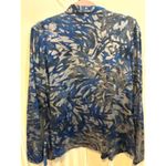 Dress Barn ‎ Blue Abstract Print Open Front Cardigan Blazer Jacket Medium Photo 6