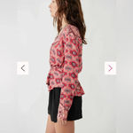 Free People NWT   Hibiscus Falling For You Blouse - Size Medium‎ Photo 3