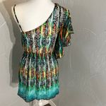 Sequin Hearts Colorful One-Shoulder Mini Dress Photo 3
