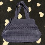 Worthington  Navy Woven Crochet Shoulder Bag Y2K Photo 1