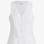 Favorite Daughter The Jones Linen Vest in bright white, size XS White Photo 0