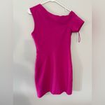 Cinq A Sept One Shoulder Formal Dress Fuschia Pink Magenta Dragon Fruit Size 4 Photo 9