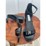 Steve Madden Irene Sandals Size 5.5M Black Patent Leather Block Heel Classic Photo 2