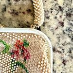 Vintage Laura Brand Beaded Floral Design Purse Short Strap Clasp Style Photo 9