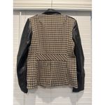 Anthropologie NEW By  Menswear Fabric Mix Vegan Leather Houndstooth Blazer S $158 Photo 9